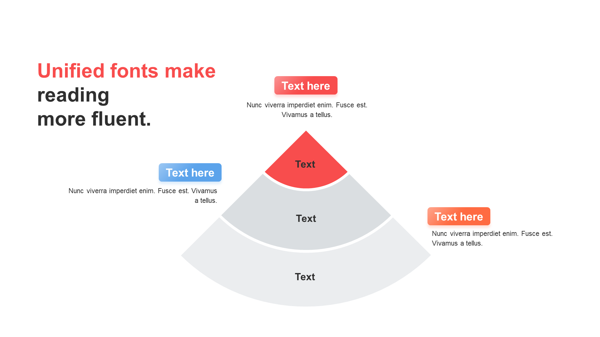Multi - color gradient 3 - item PPT pyramid