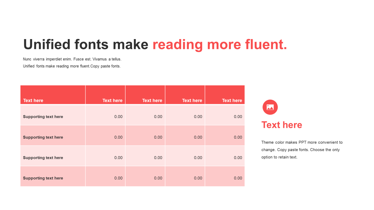 多色扁平PPT表格图