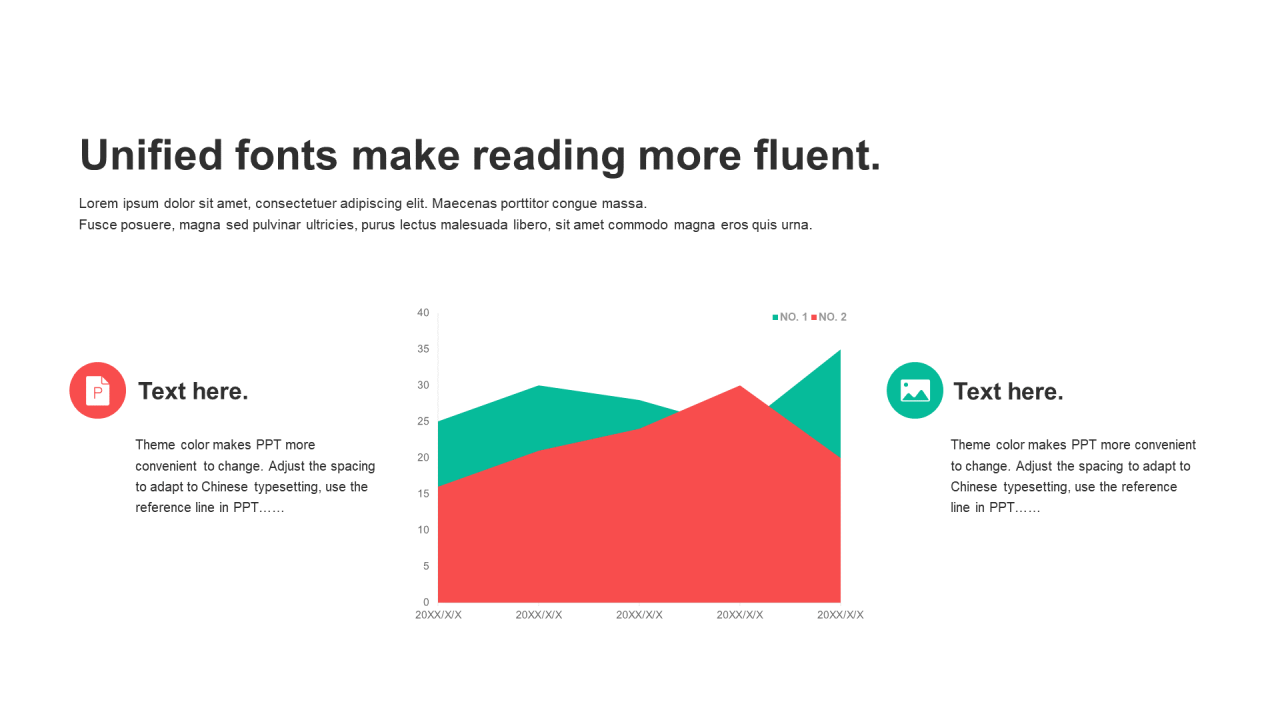 多色扁平PPT面积图