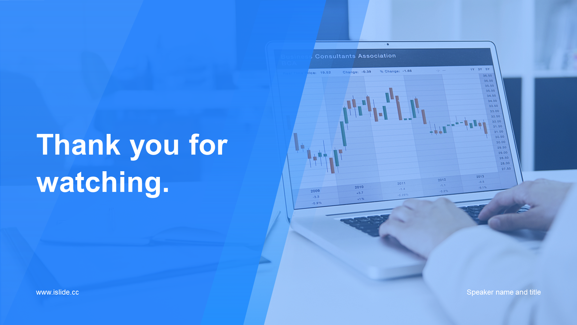 Blue modern business office work summary PPT theme