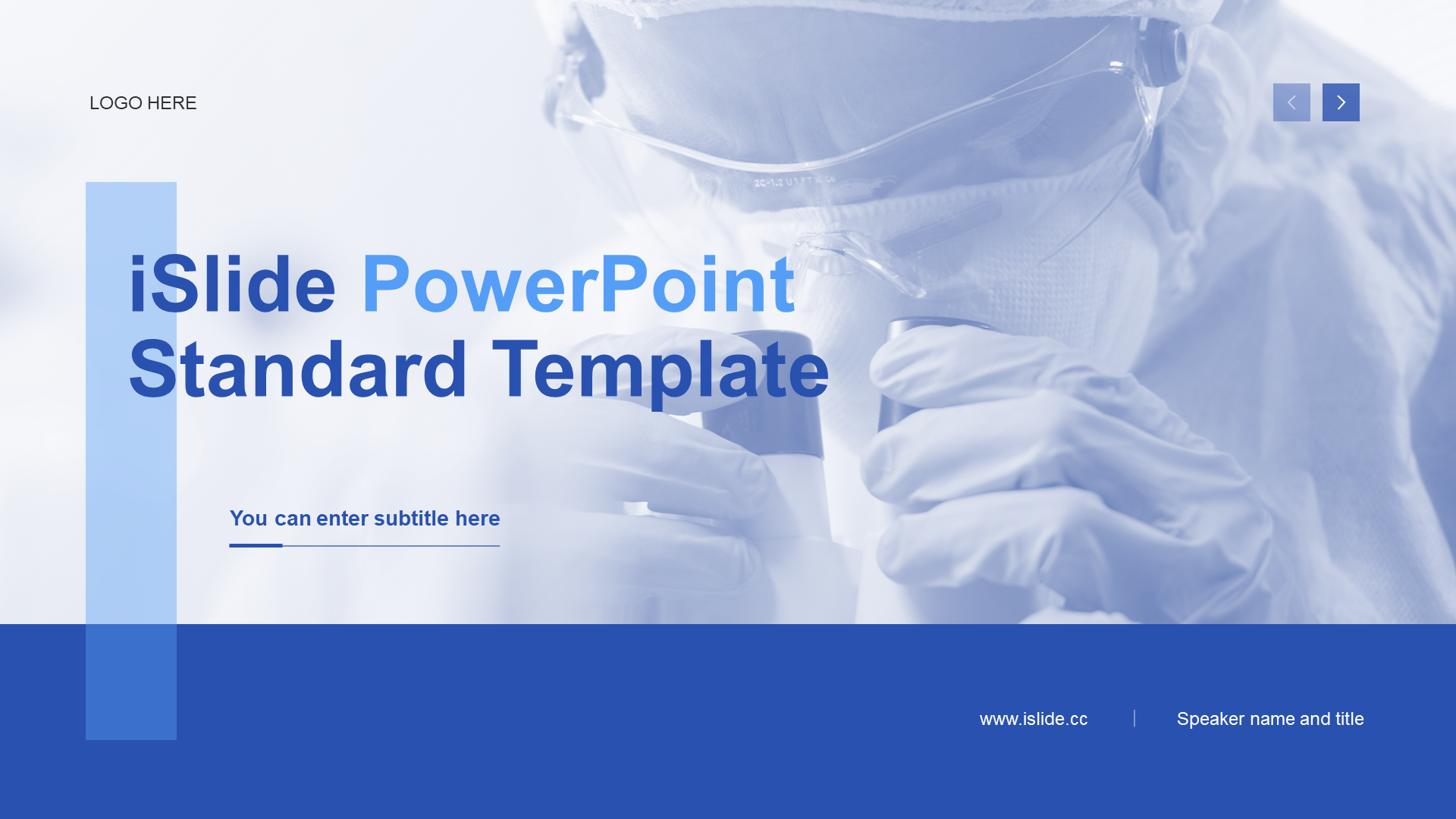 Blue business biomedical training courseware PPT theme