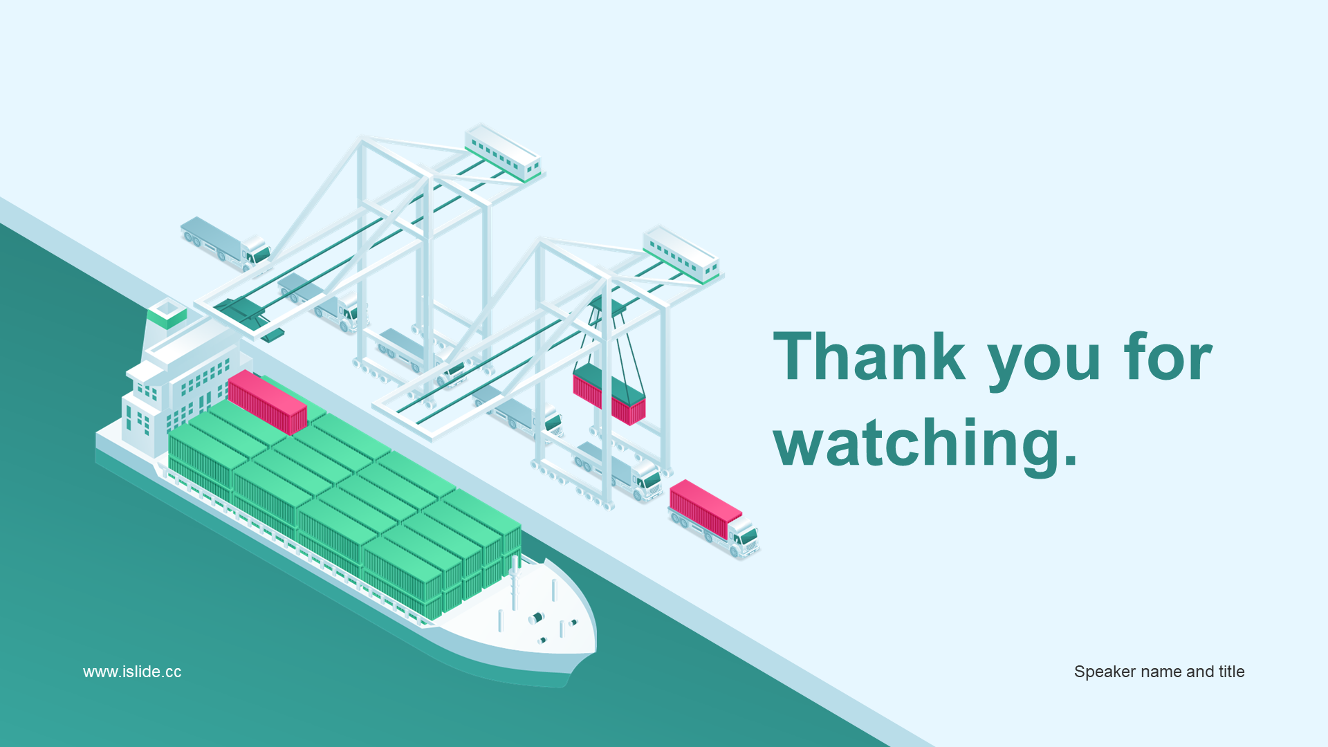 Green illustration transportation work summary PPT theme