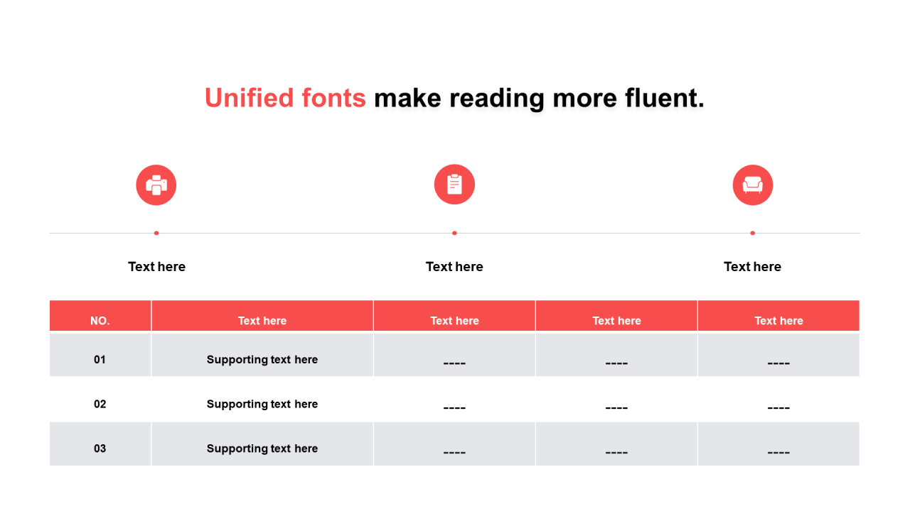 单色扁平PPT表格