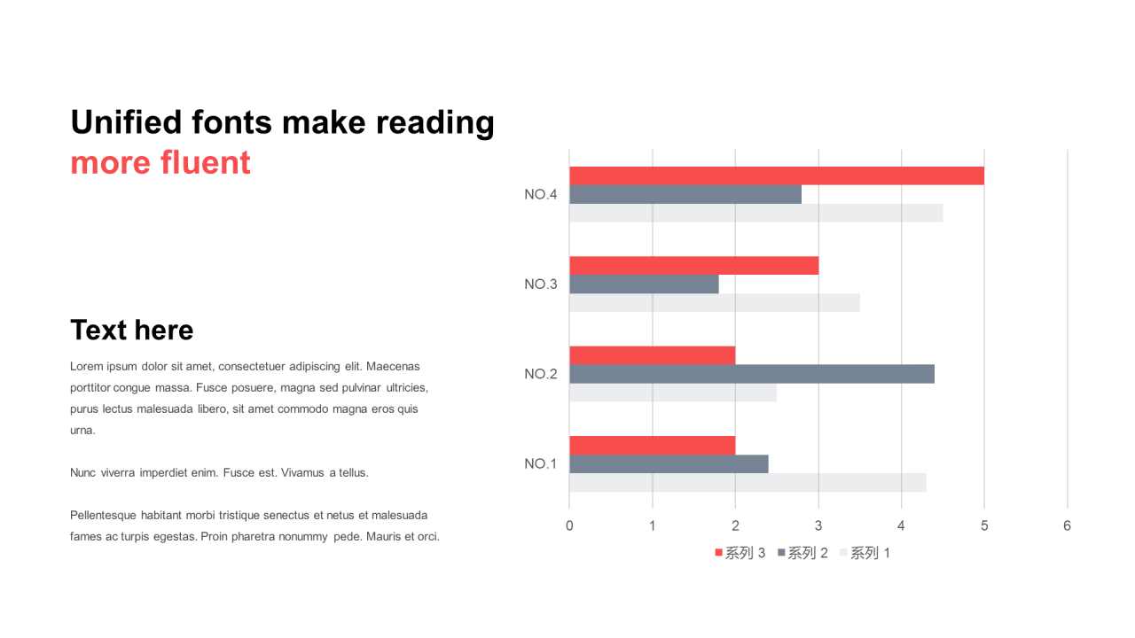 单色扁平PPT条形图