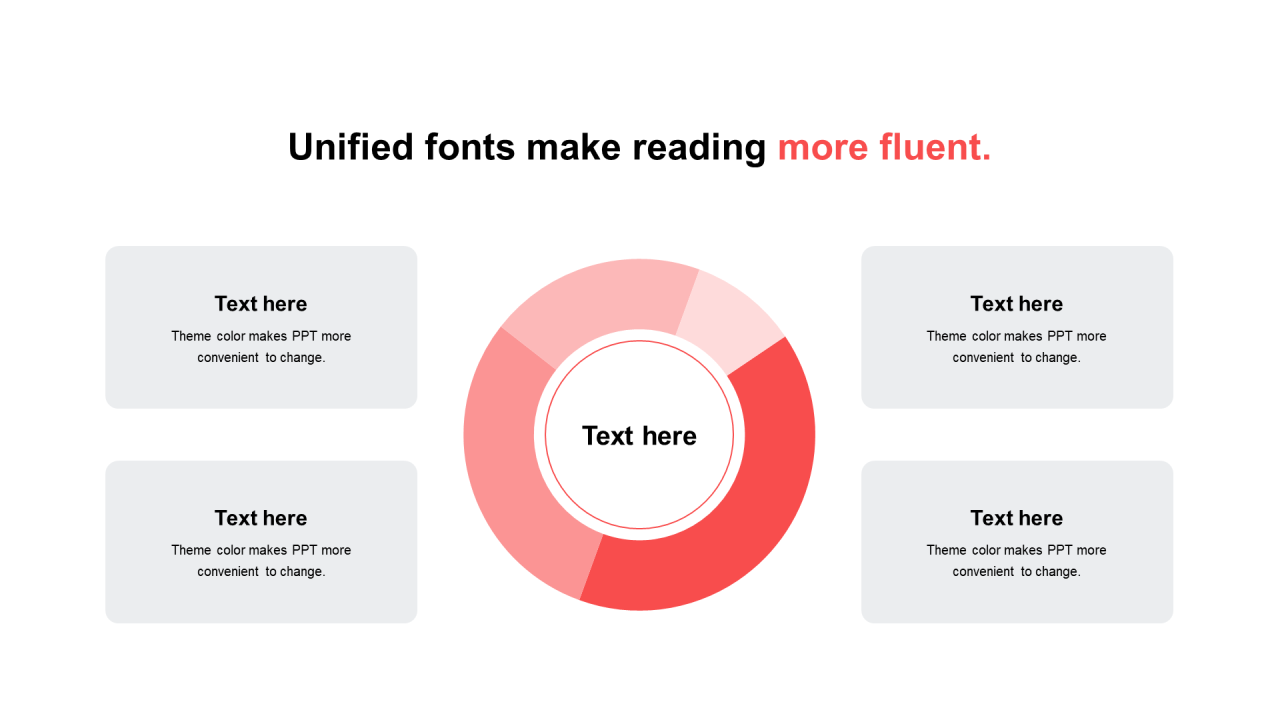 单色扁平PPT环形图