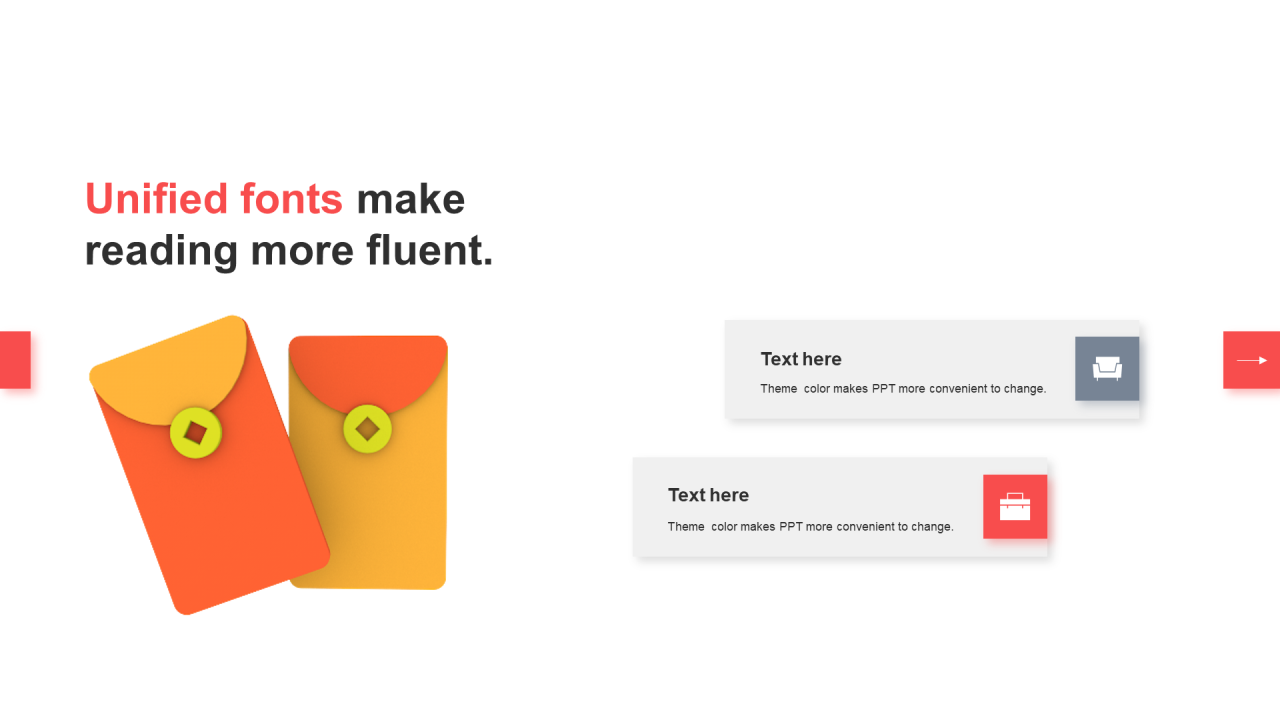 多色阴影2项PPT列表