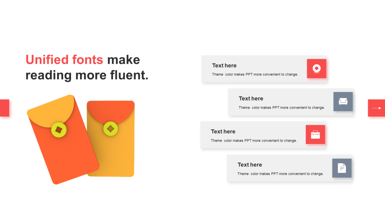 多色阴影2项PPT列表