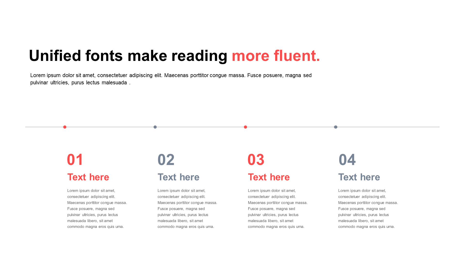 单色扁平4项PPT流程