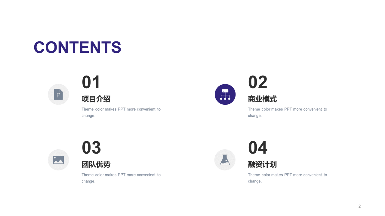 紫色简约IT互联网商业融资计划书PPT案例