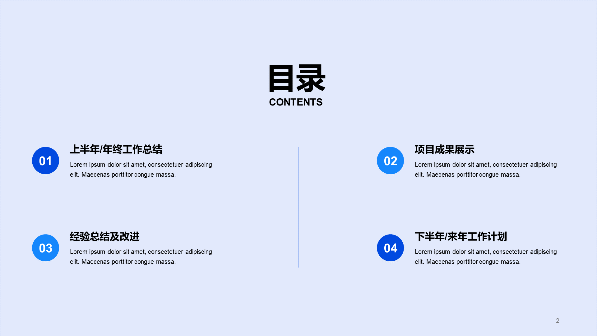 蓝色简约扁平IT互联网工作总结