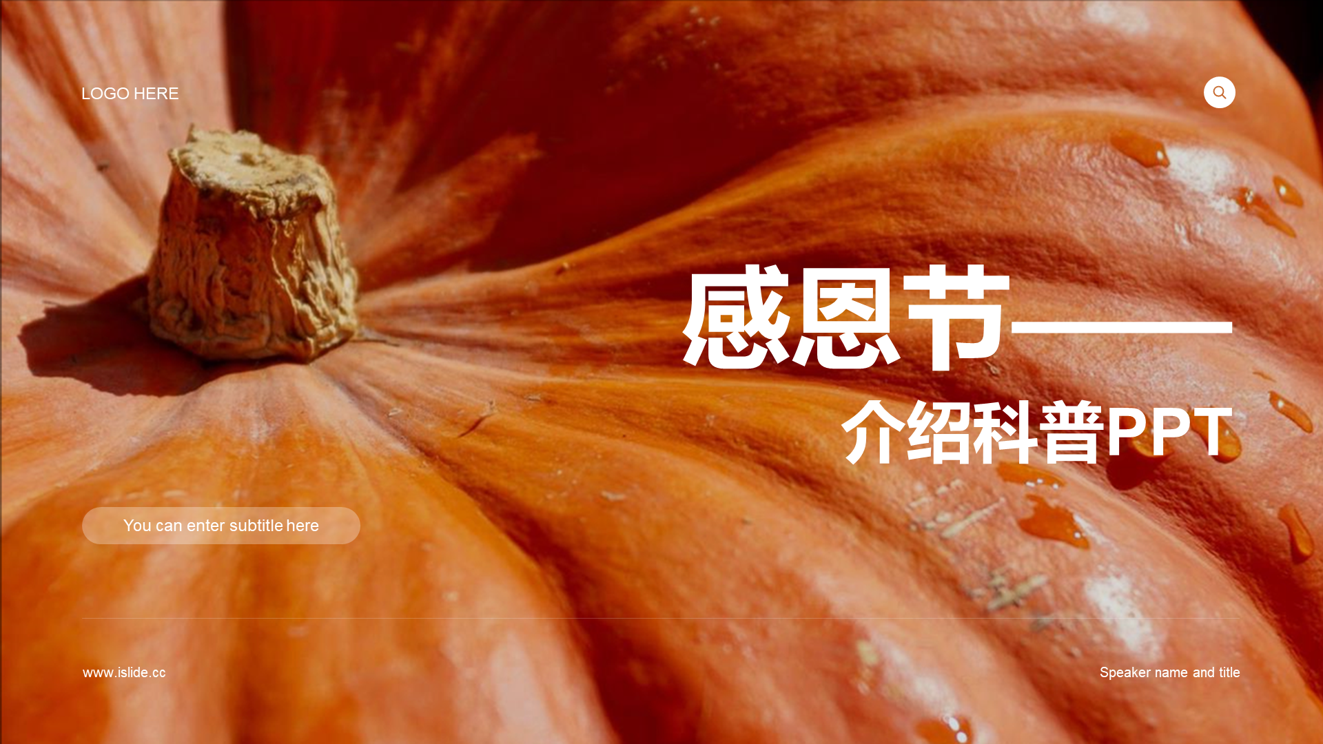 Thanksgiving to introduce the popular science PPT