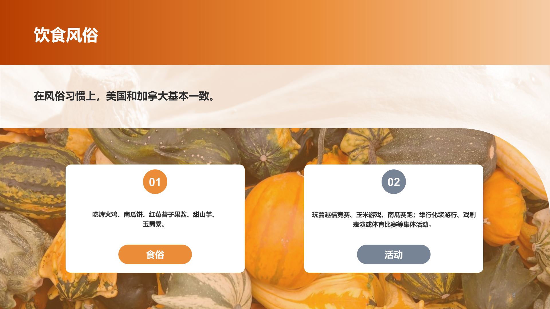 Thanksgiving to introduce the popular science PPT