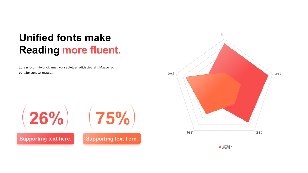 多色渐变PPT面积图