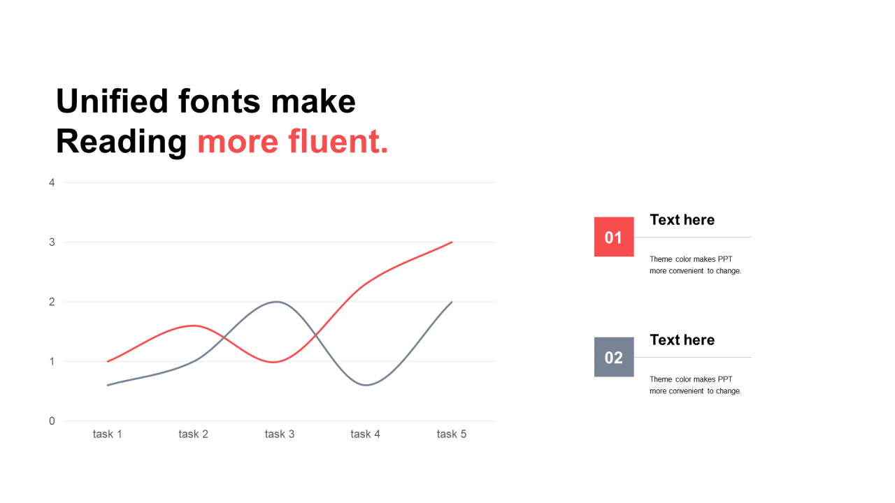 单色扁平PPT折线图