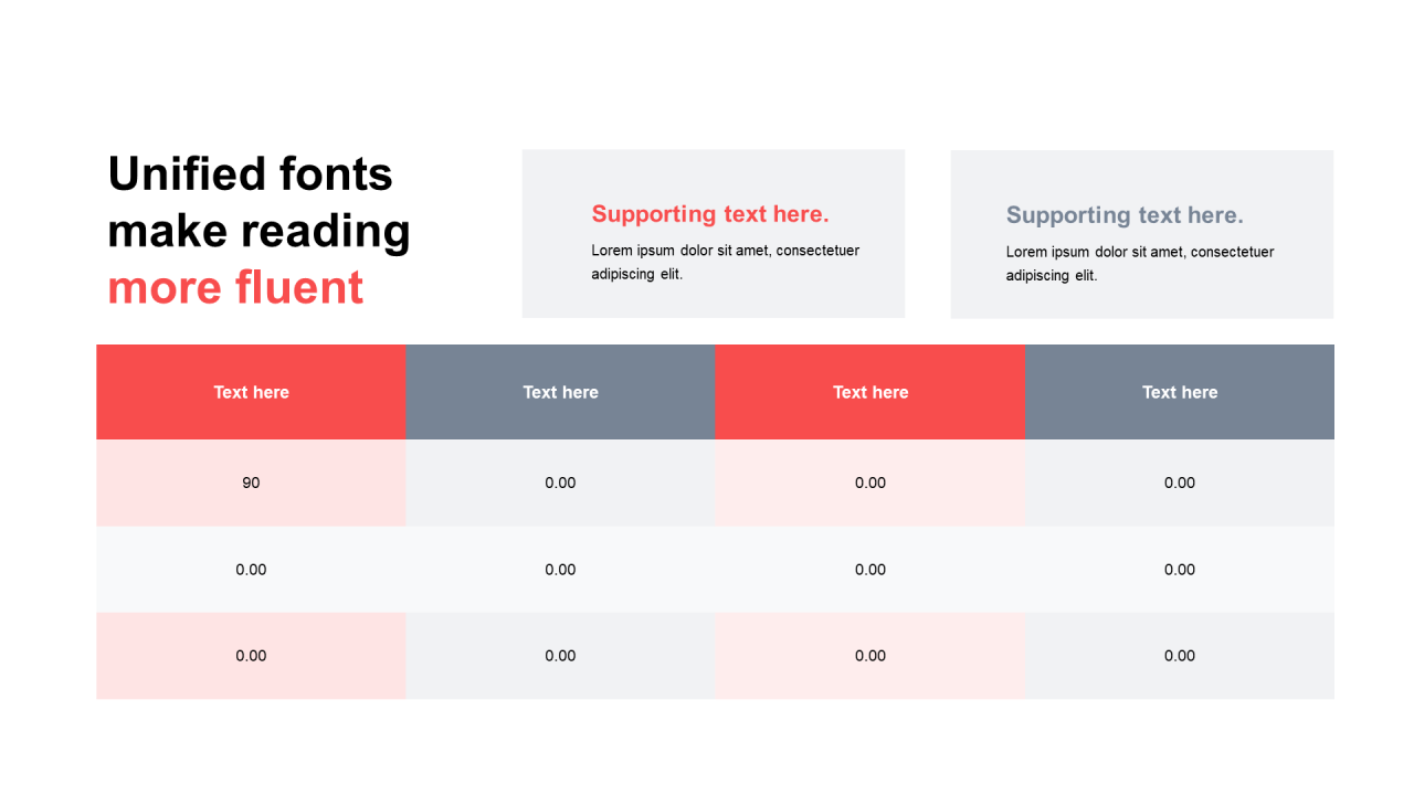 单色扁平PPT表格