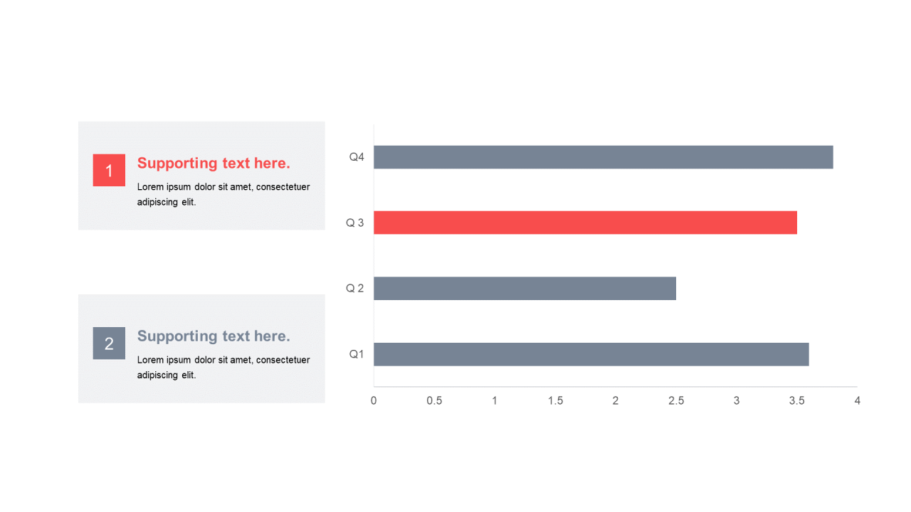 单色扁平PPT条形图
