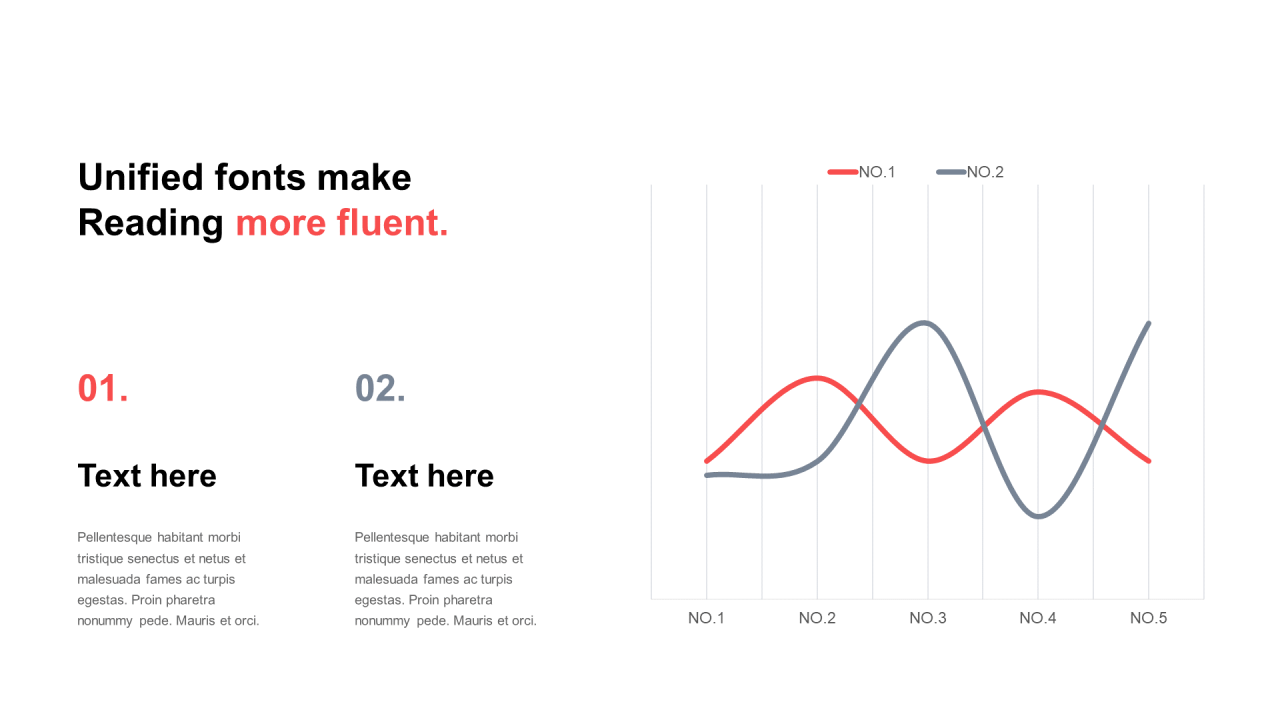 单色扁平2项PPT列表