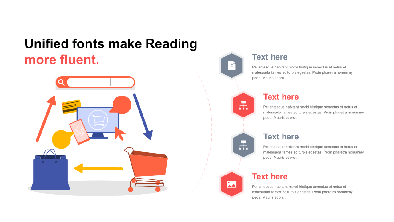 单色扁平3项PPT列表
