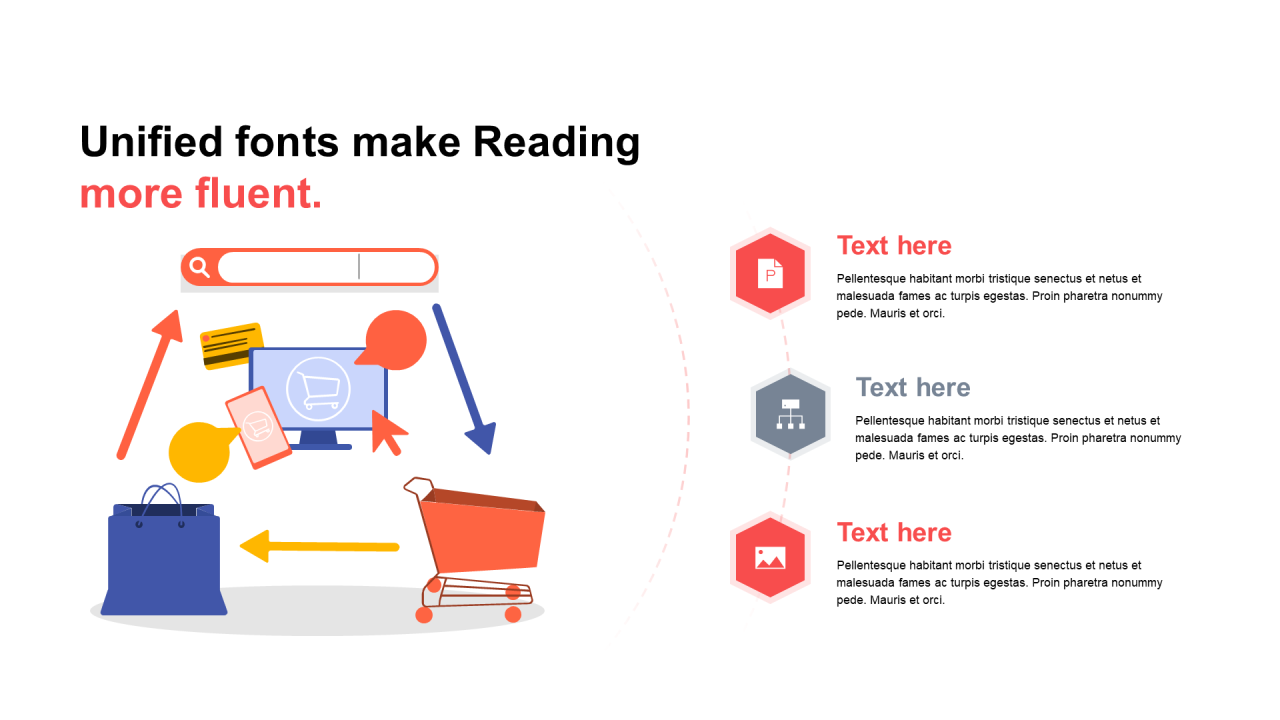 单色扁平3项PPT列表