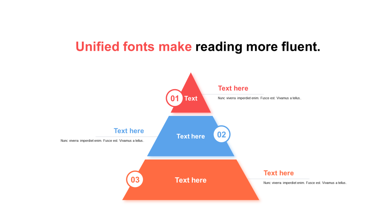 多色扁平3项PPT棱锥