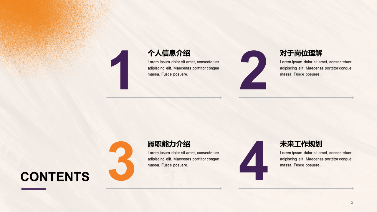 黄色简约扁平竞聘述职PPT主题