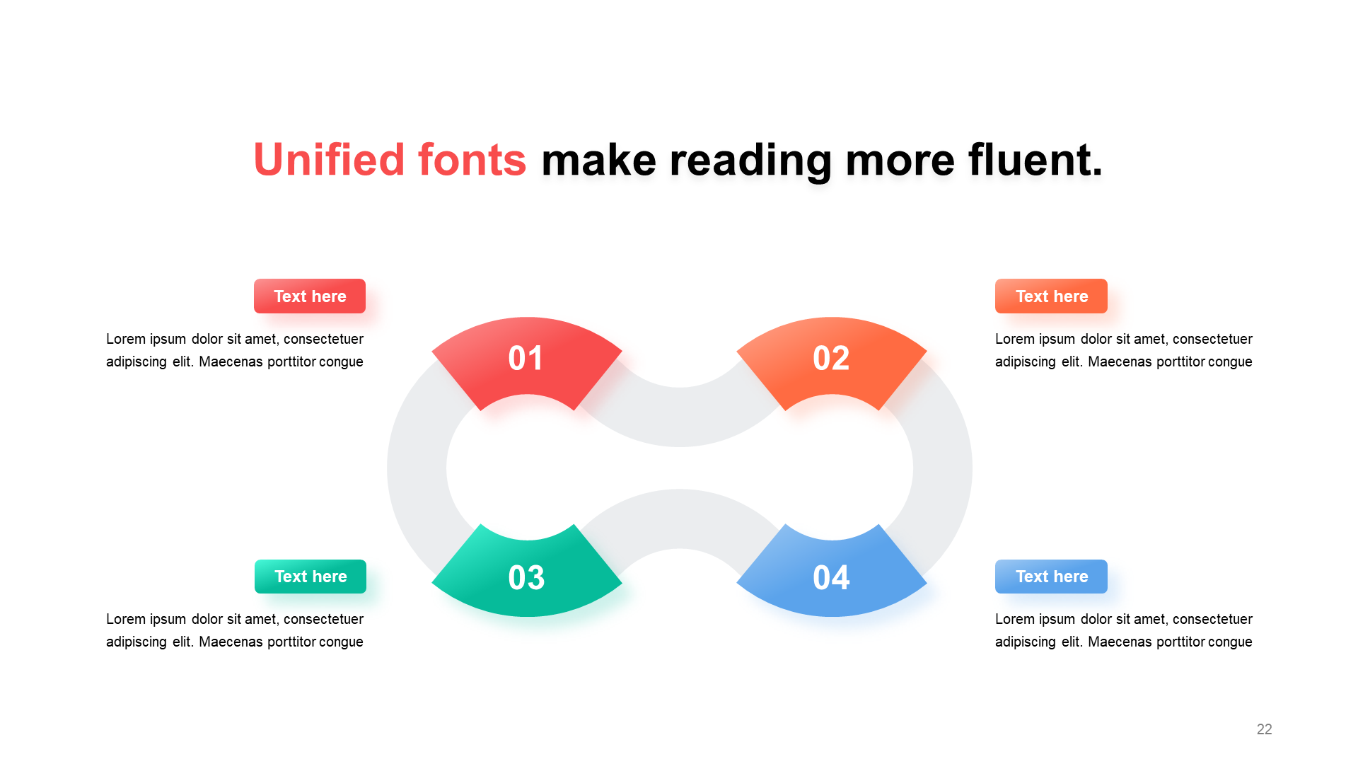 Multi - color gradient 4 PPT process