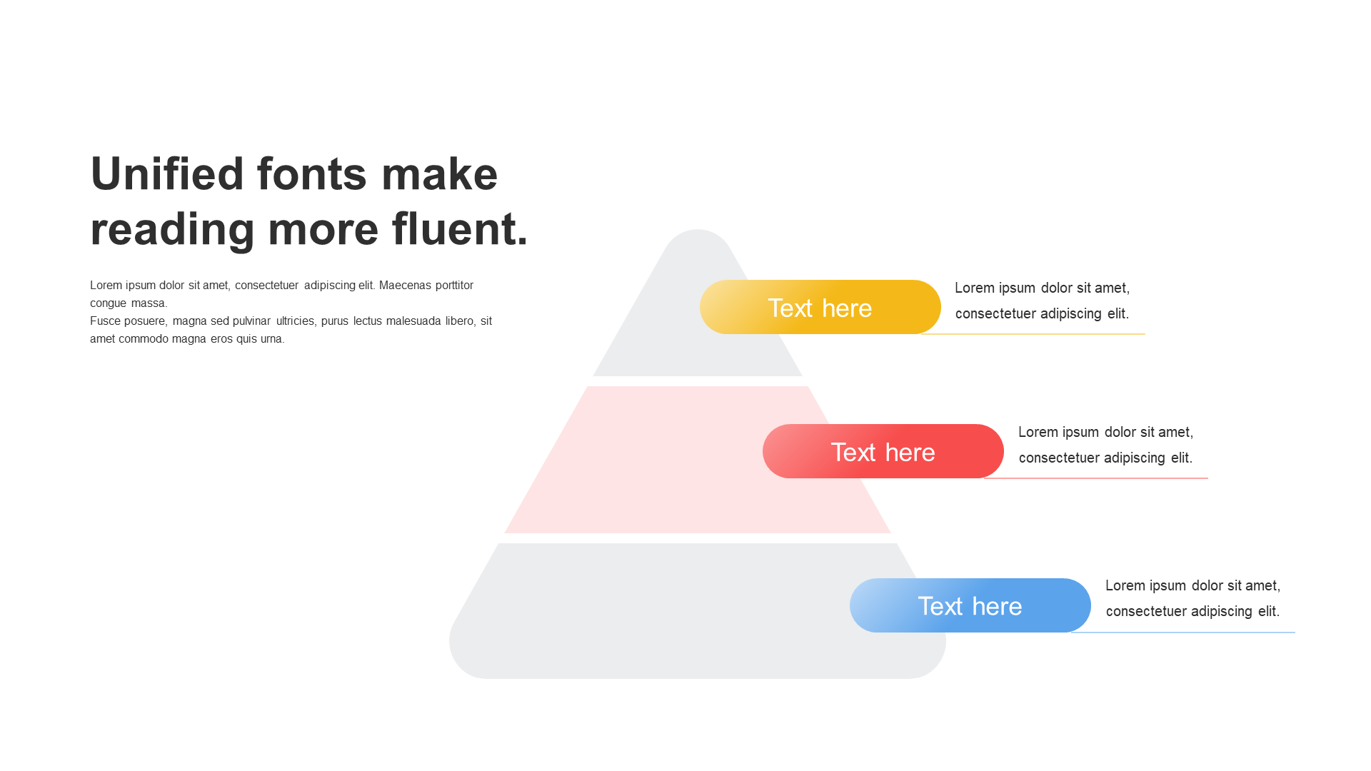 Multi - color gradient 3 PPT pyramid