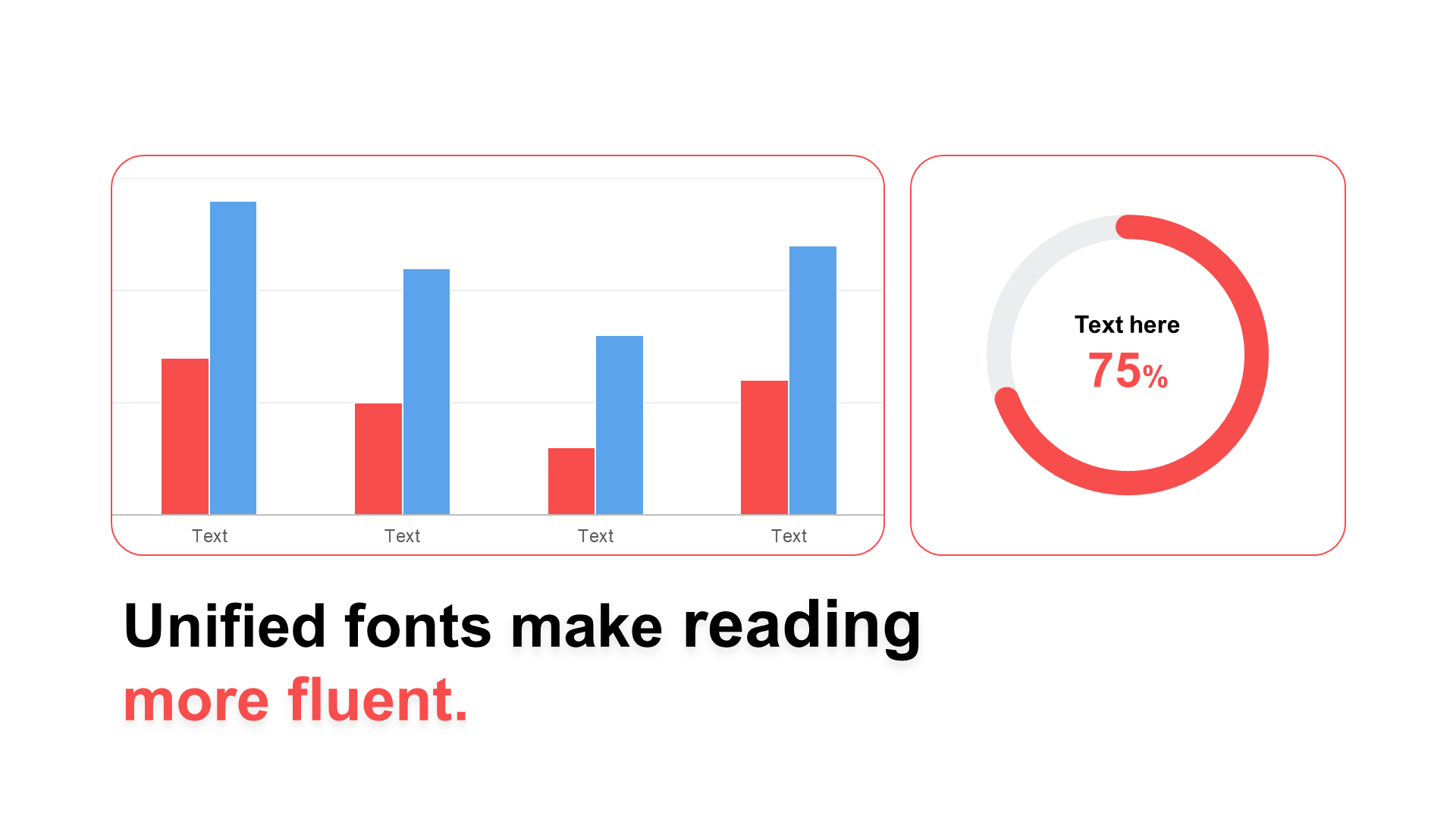 多色扁平PPT条形图、环形图