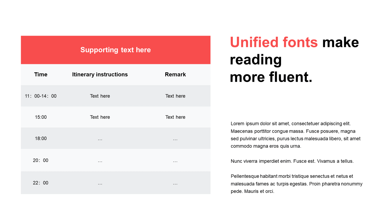 单色扁平PPT表格