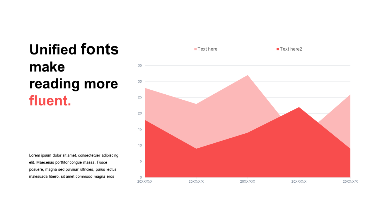 单色扁平PPT面积图