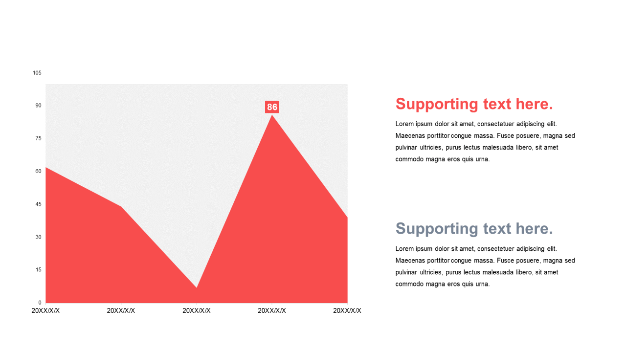 单色扁平PPT面积图