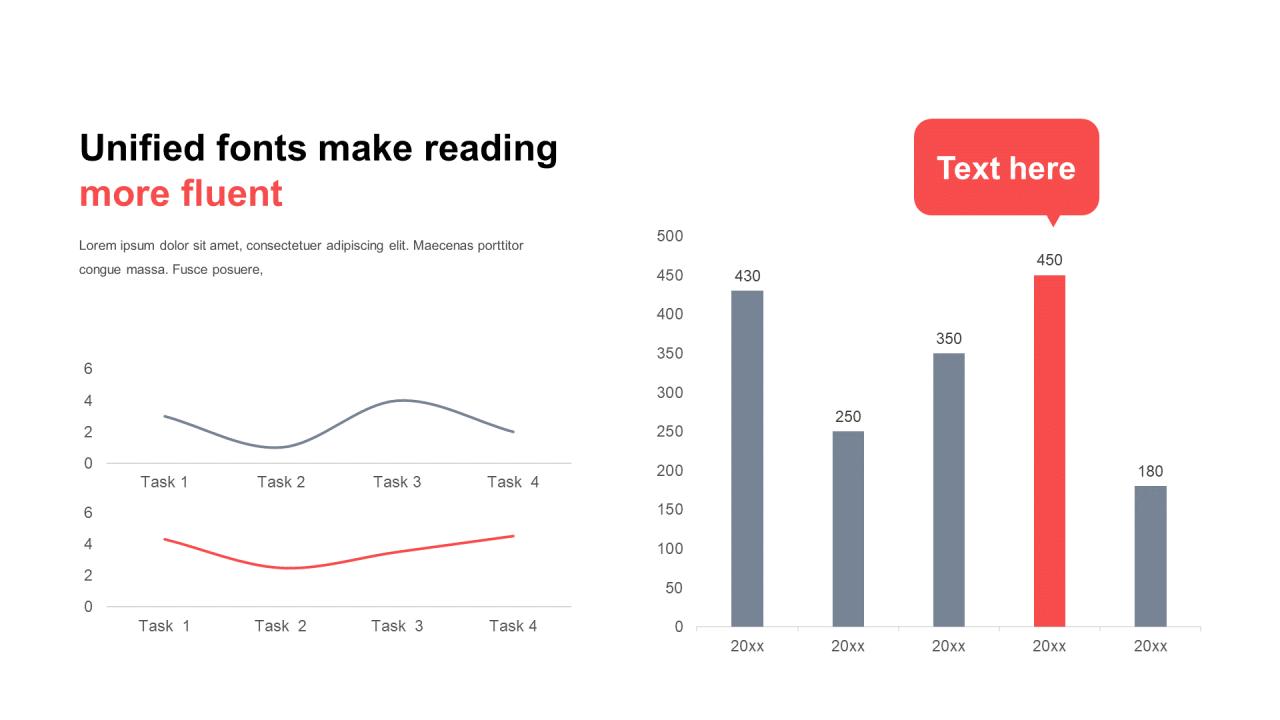 单色扁平PPT柱形图
