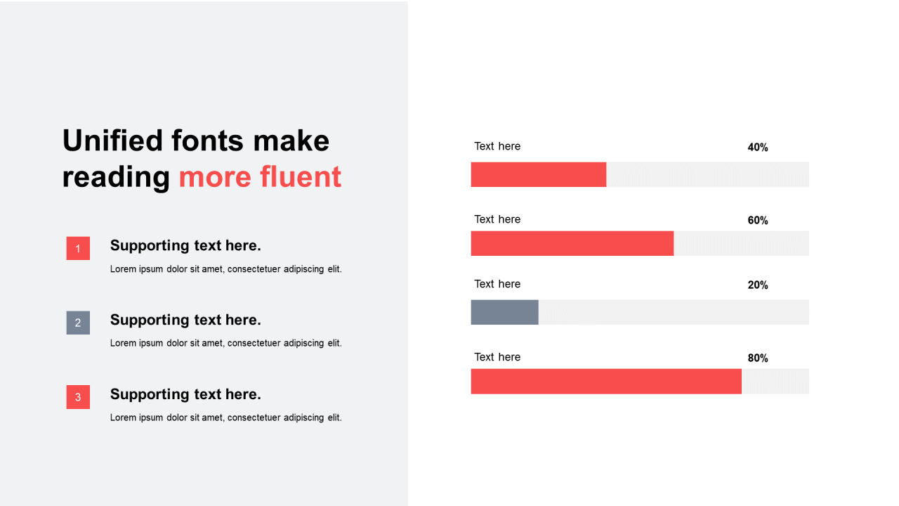 单色扁平PPT条形图