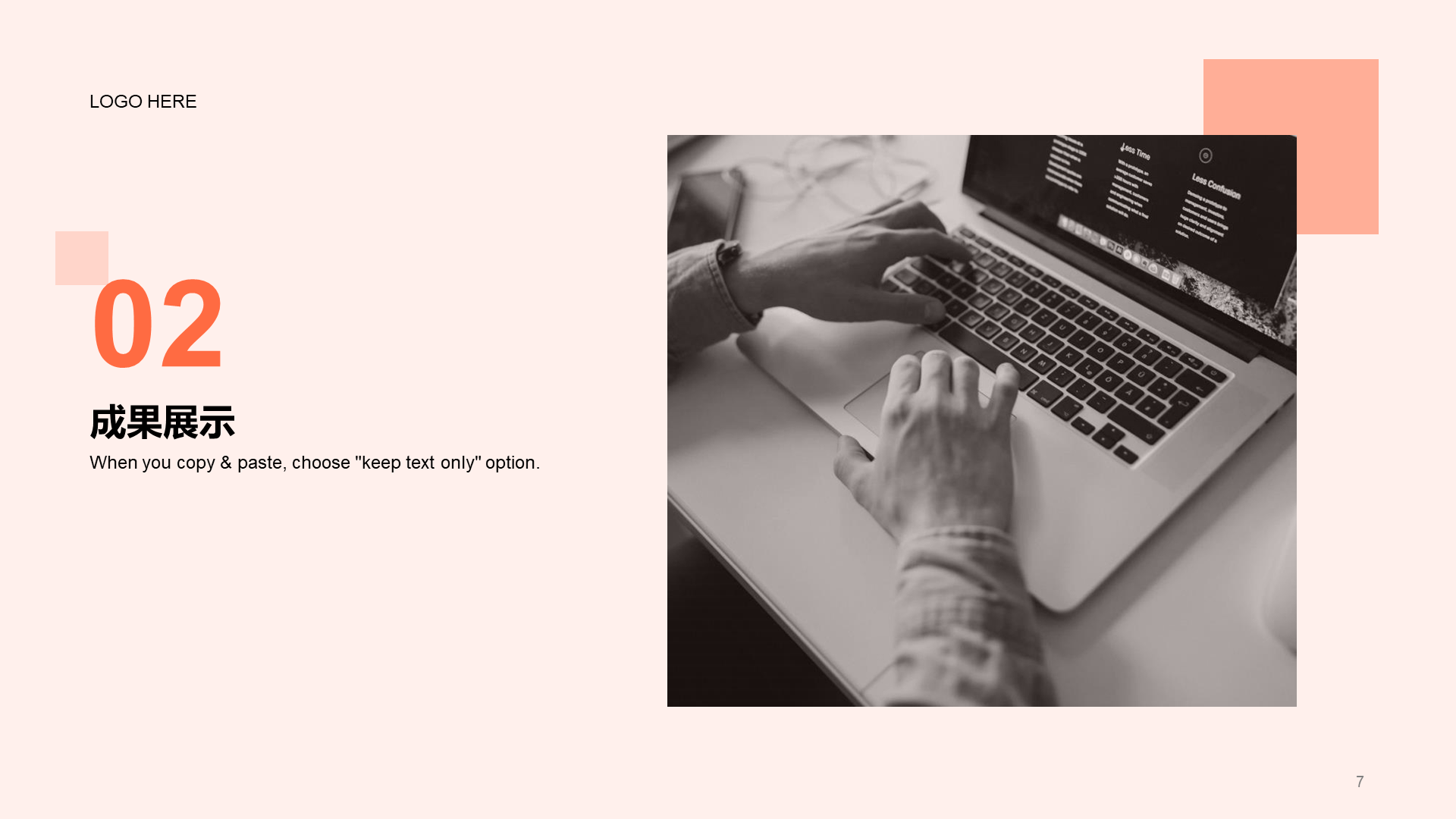 Orange business monthly work summary general PPT template