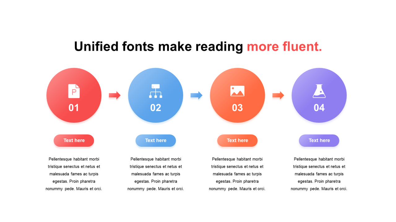 多色渐变4项PPT流程
