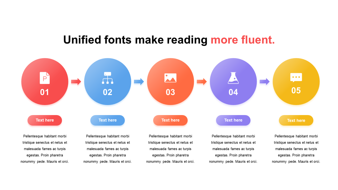 多色渐变4项PPT流程