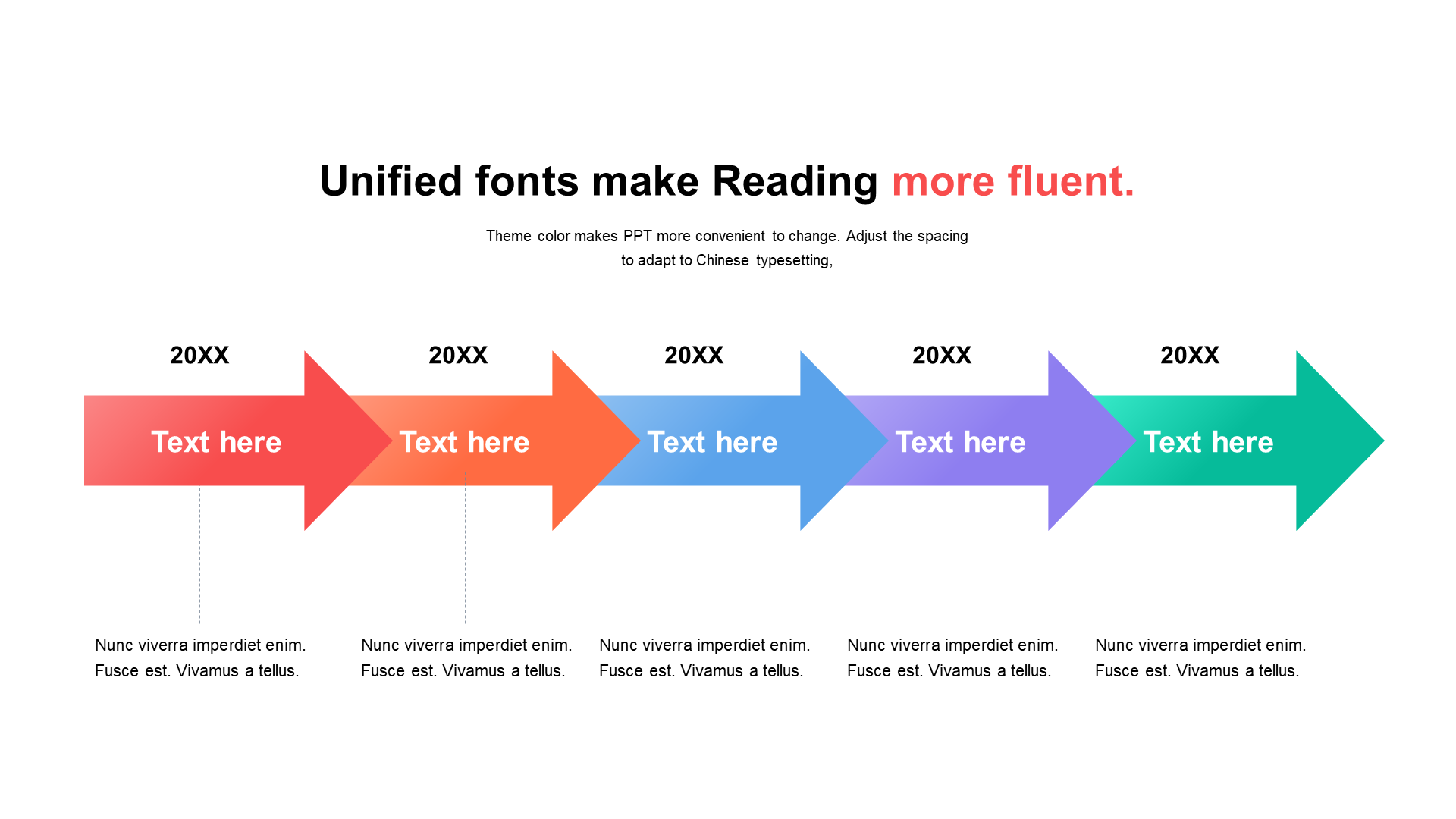 Multi - color gradient 4 PPT process