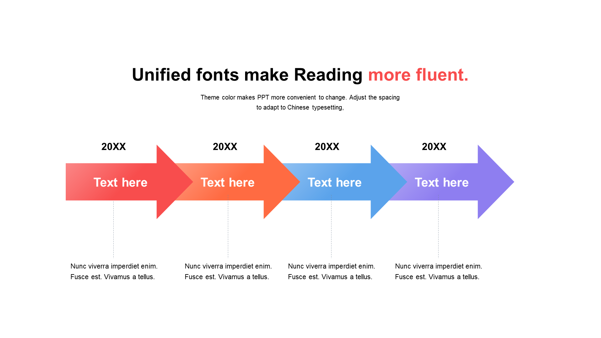 Multi - color gradient 4 PPT process