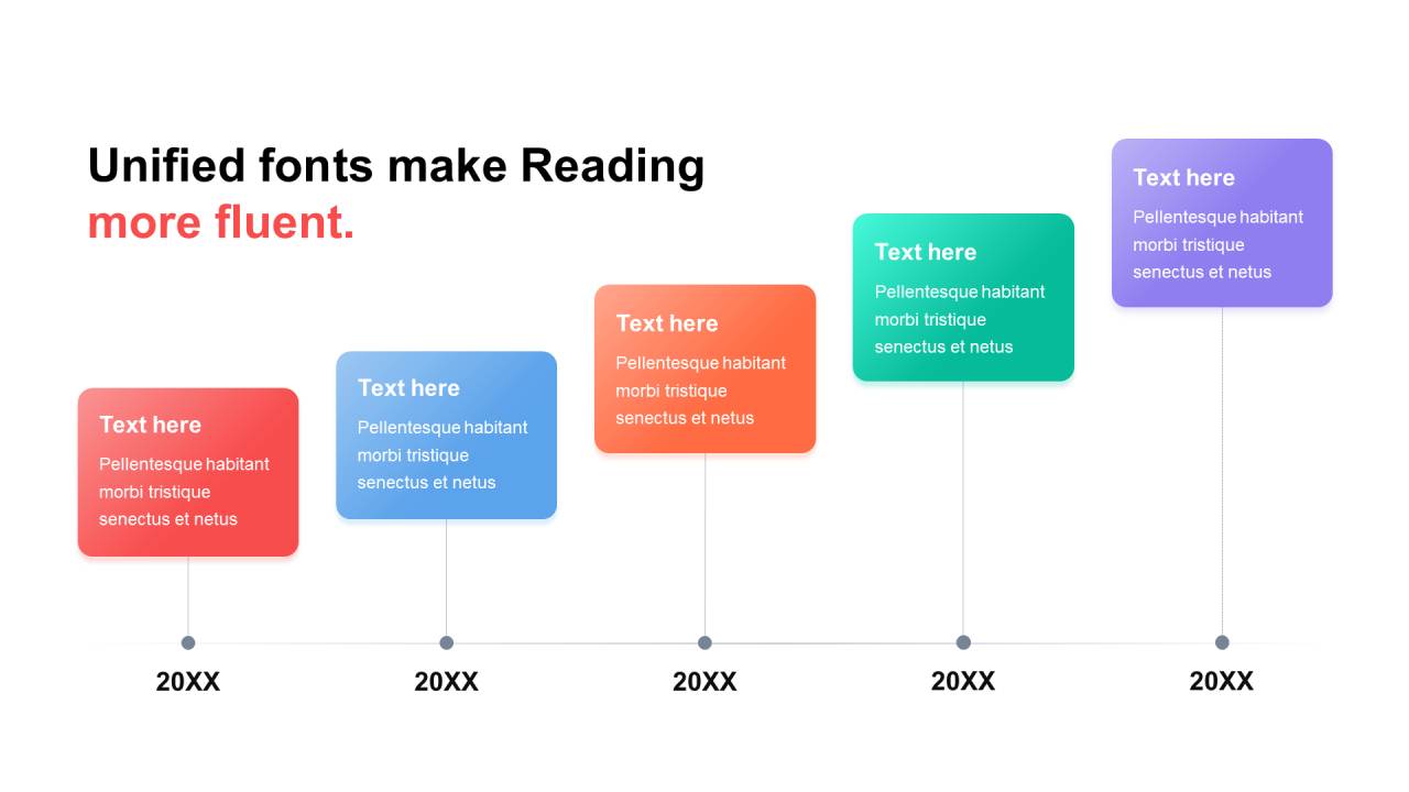 多色渐变4项PPT流程