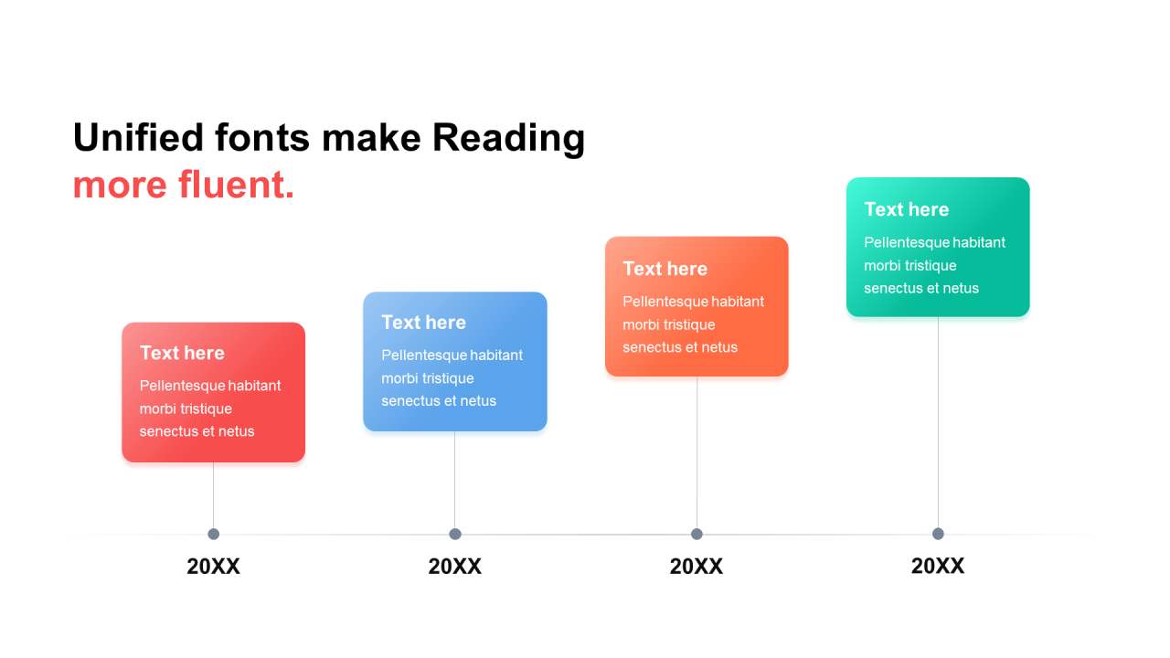 多色渐变4项PPT流程