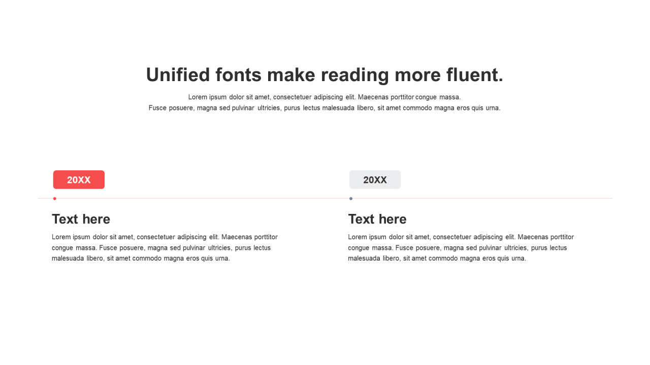 单色扁平2项PPT时间轴