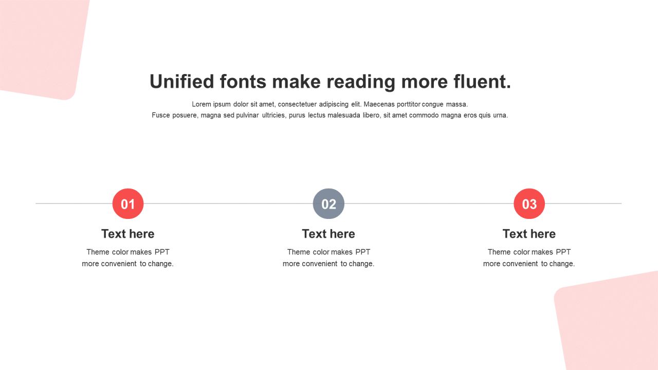 单色扁平3项PPT流程