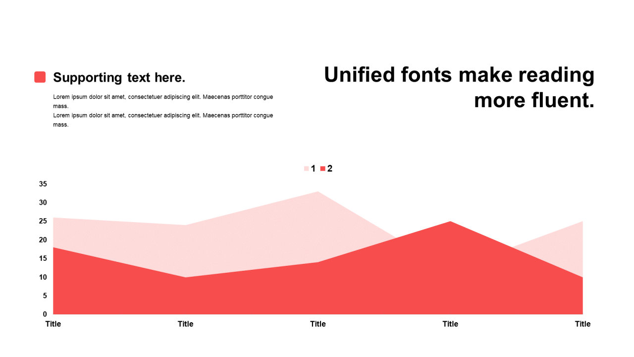 单色扁平PPT面积图