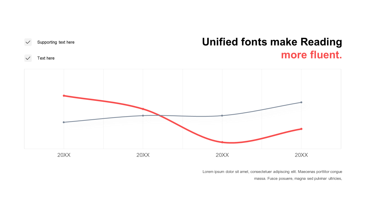 单色扁平PPT折线图