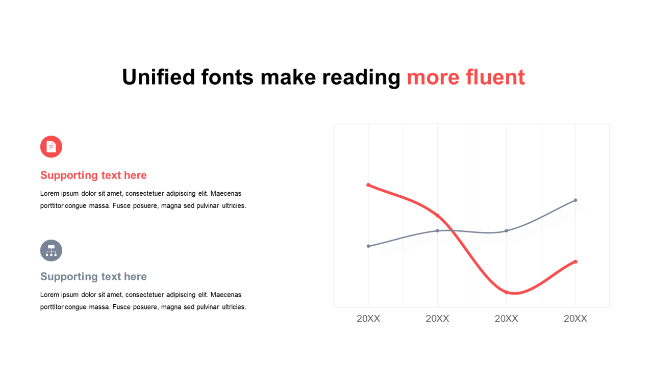 单色扁平PPT折线图