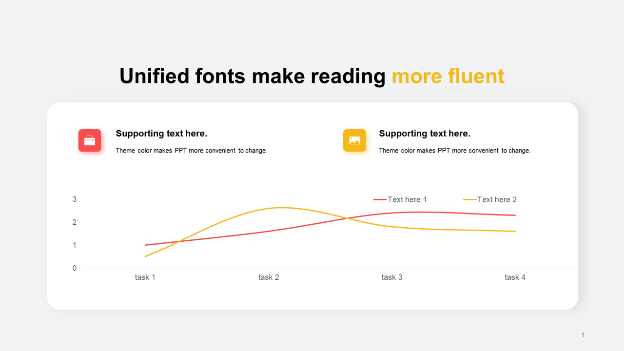 多色阴影PPT折线图
