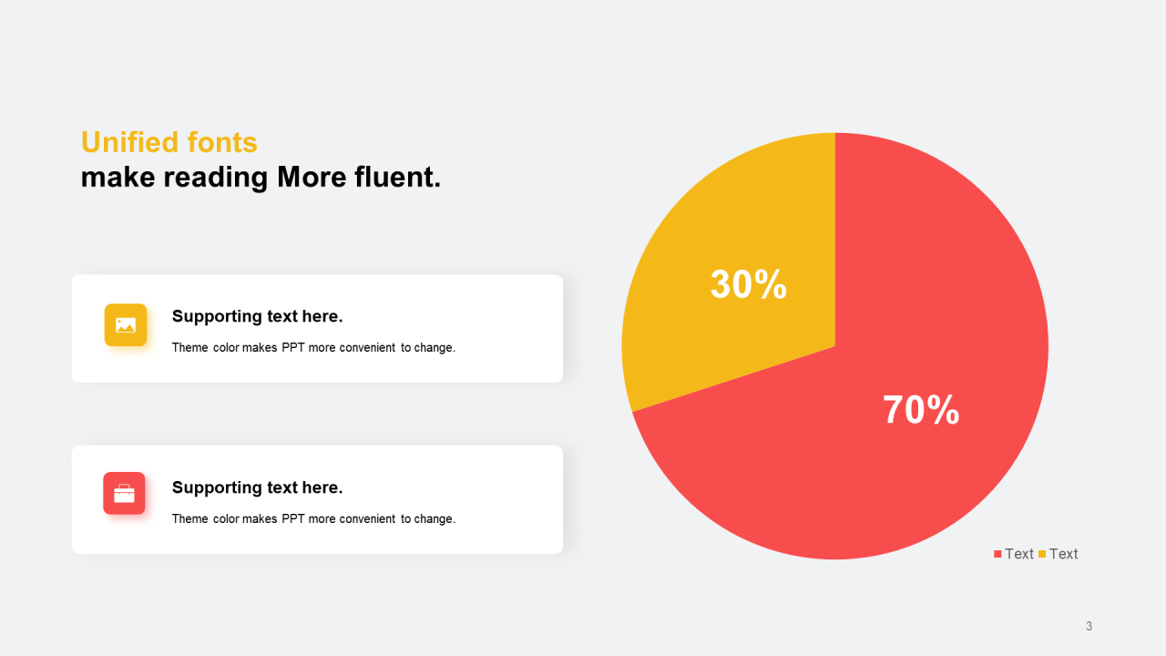 多色阴影PPT饼状图