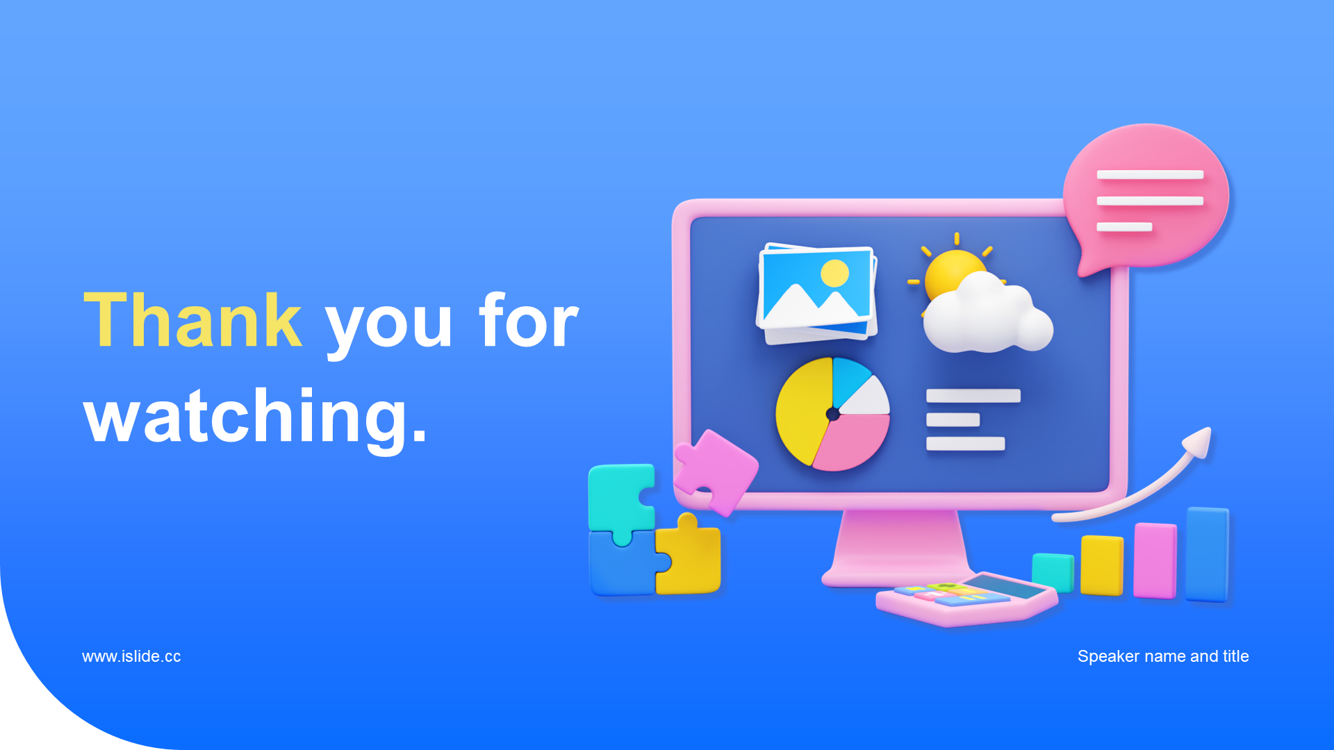 Blue creative cool 3D HR mid-year summary PPT