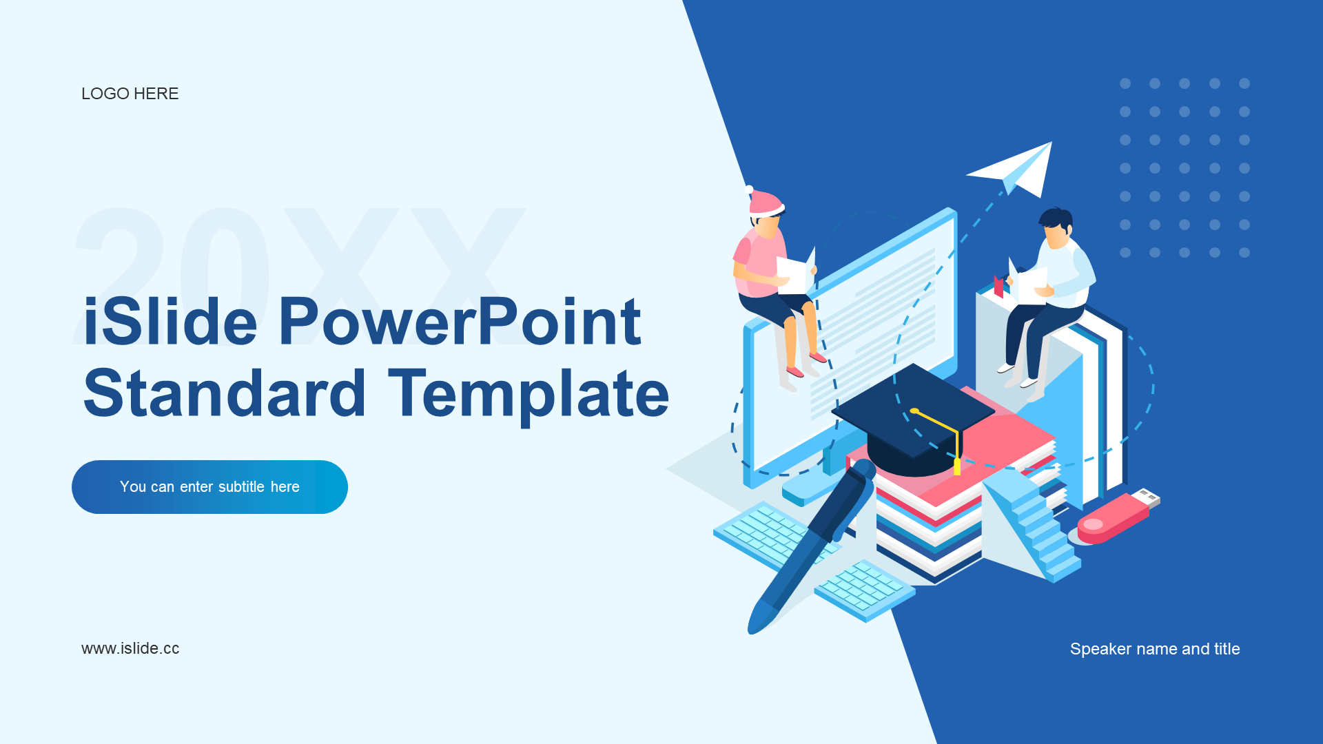Blue illustration cartoon training courseware PPT