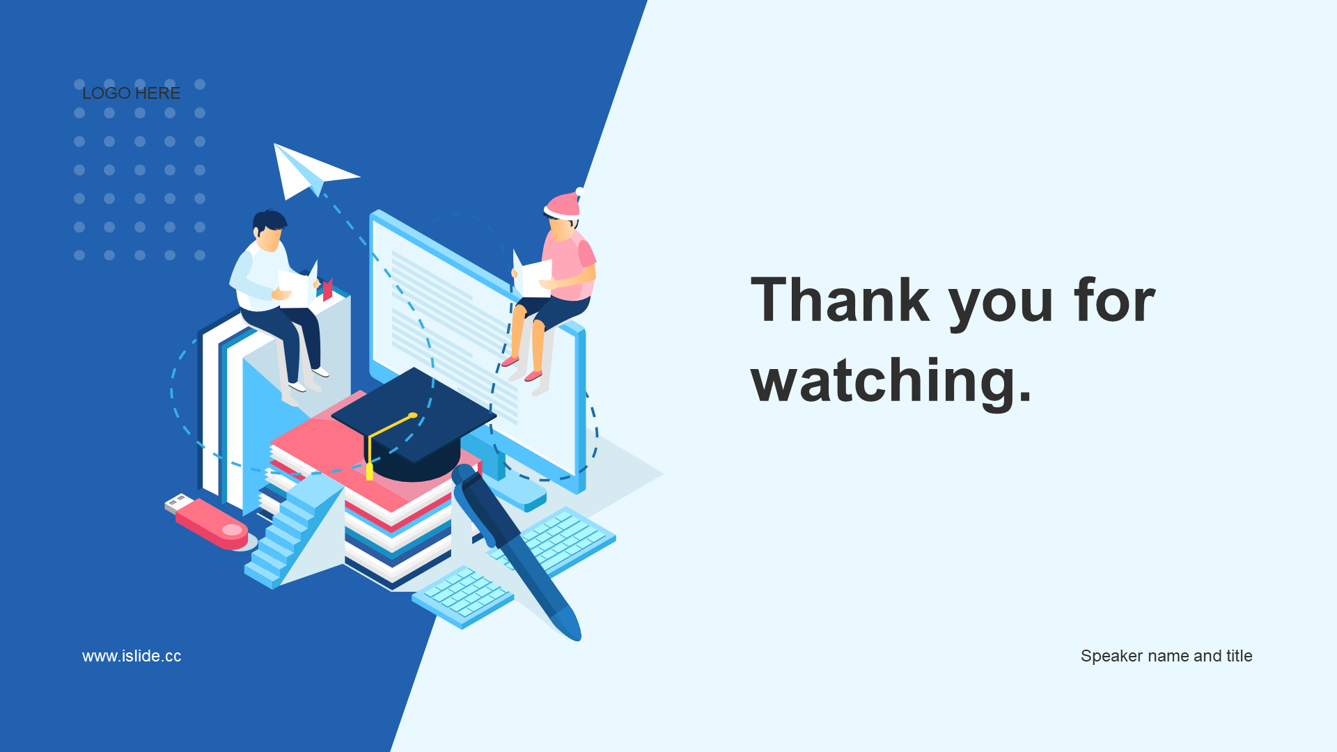 Blue illustration cartoon training courseware PPT
